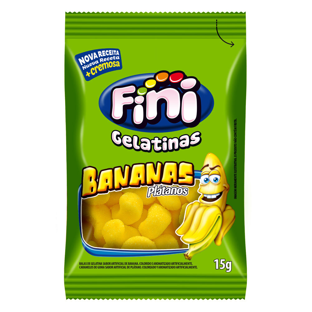 Bala de Gelatina Fini Mini Bananas 12x15g