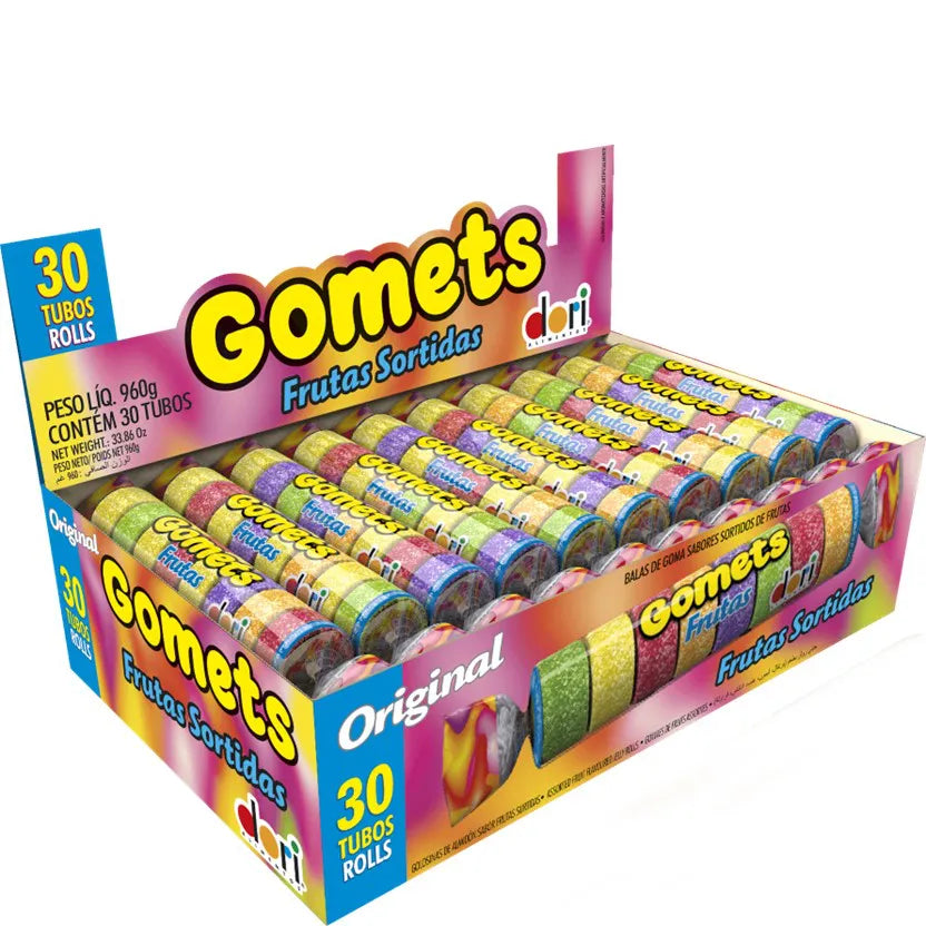 Bala de Goma Gomets Tubo Frutas Sortidas Dori 30x32g
