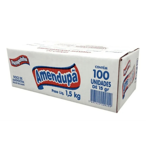 Paçoca Amendupã Paçoquinha Rolha Embalada 1,5kg - C/100 unidades