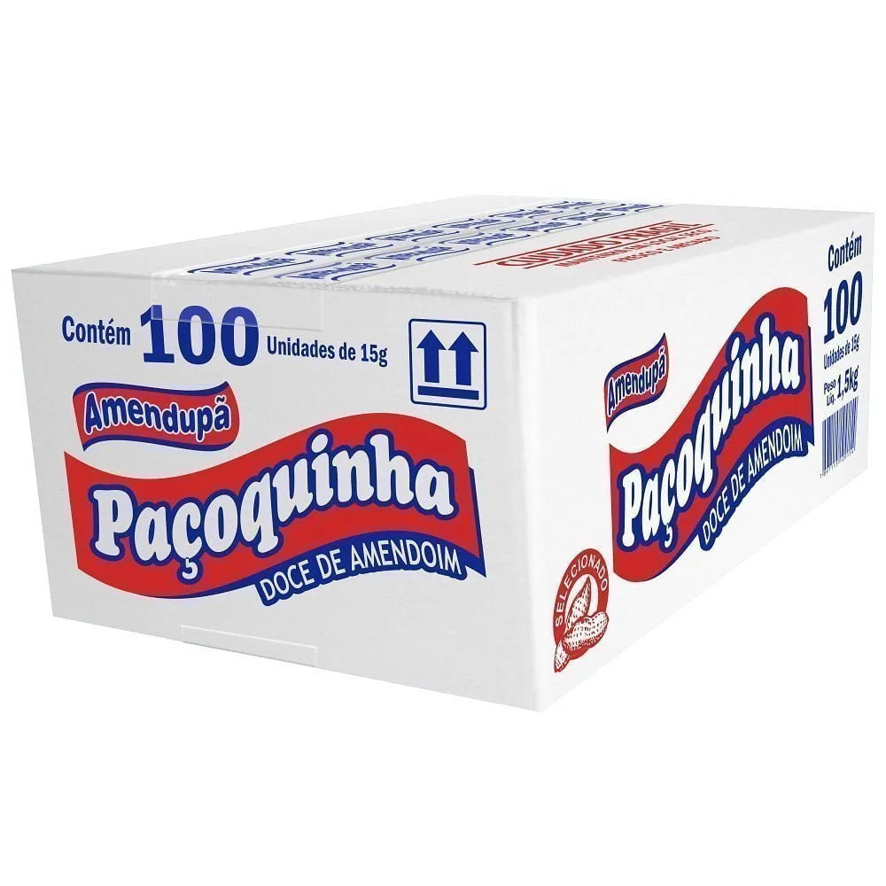 Paçoca Amendupã Paçoquinha Rolha Embalada 1,5kg - C/100 unidades