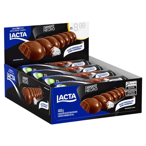 CHOCOLATE LACTA 12X34G DIAMANTE NEGRO MONDELEZ